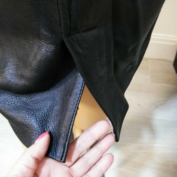 Black leather pencil skirt Euro Sz 40 Us Sz 8 - Picture 6 of 10
